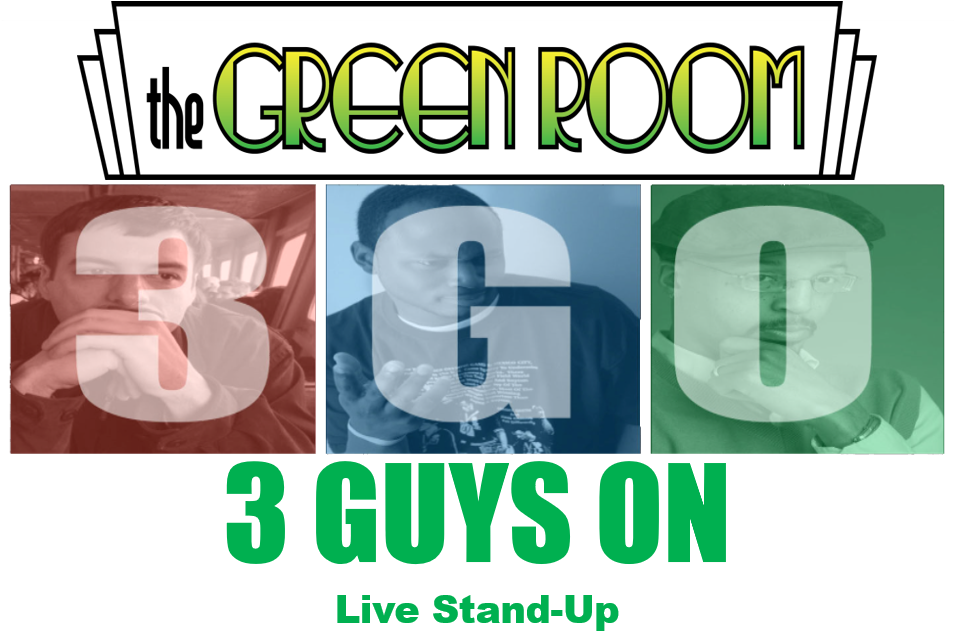 Three Comedians Green Room Event Poster PNG