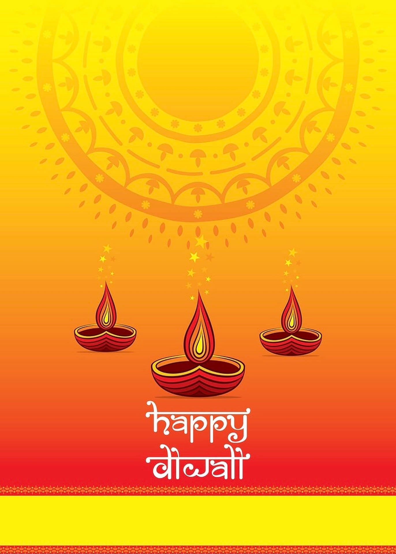 Three Diyas Diwali Background