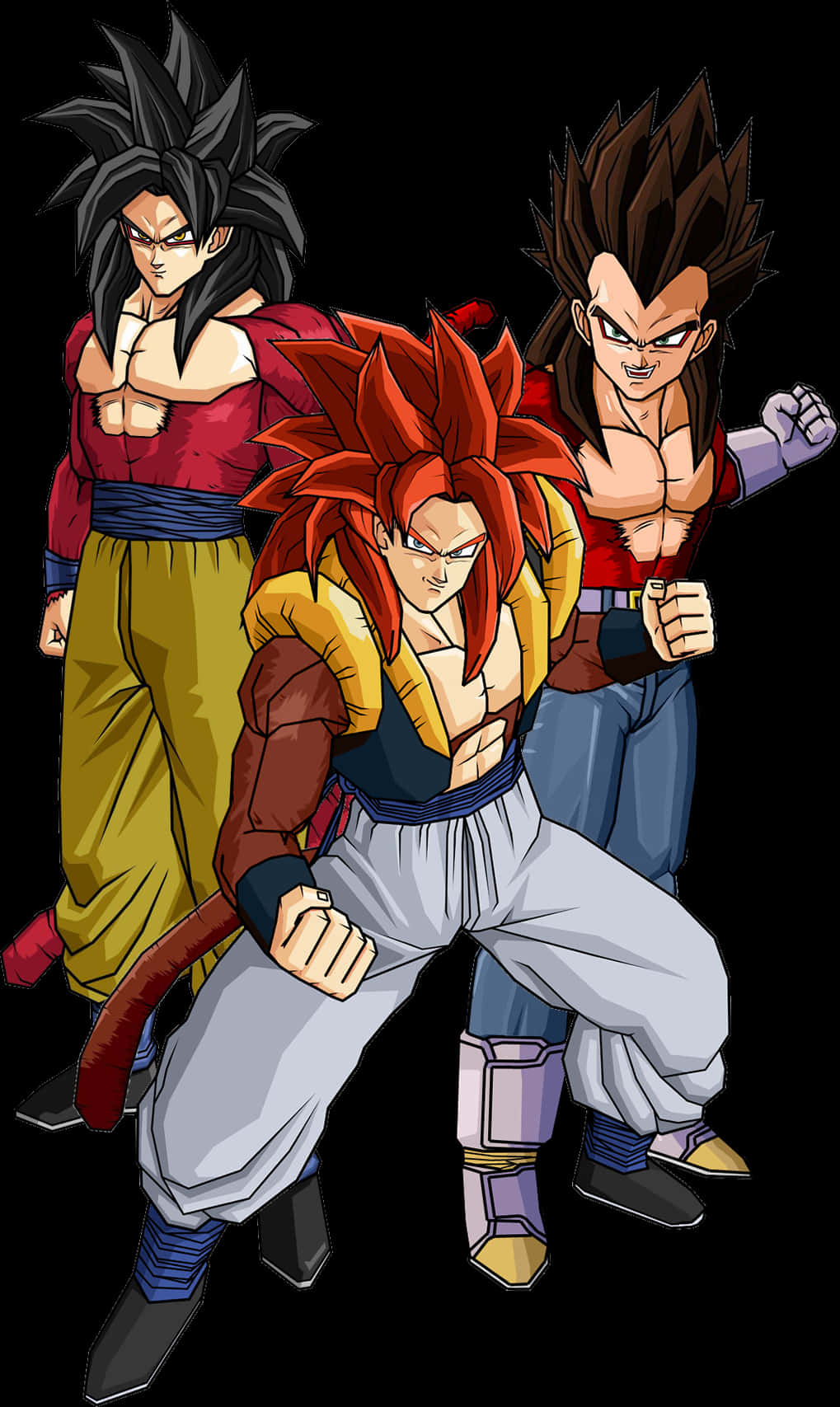 Three Formsof Goku Illustration PNG