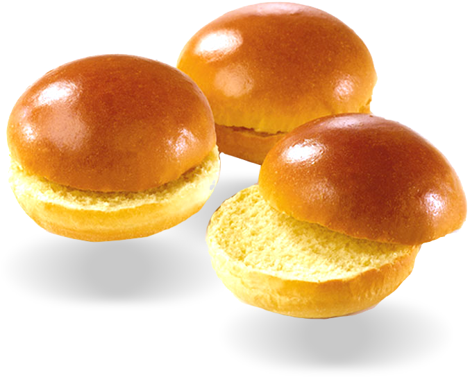 Three Fresh Buns Isolated PNG