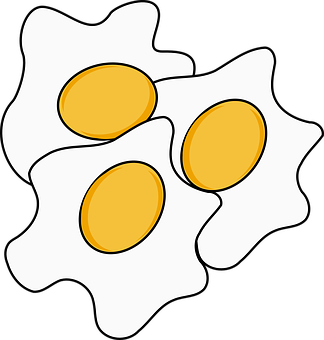 Three Fried Eggs Illustration PNG