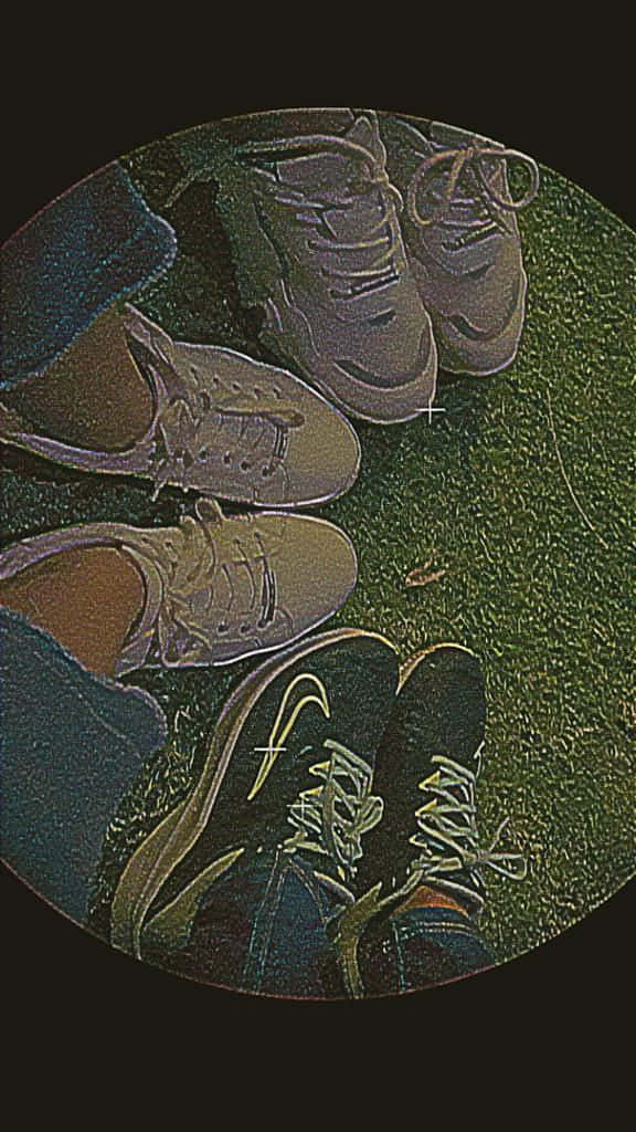 Imagenretro De Tres Amigos Con Zapatos
