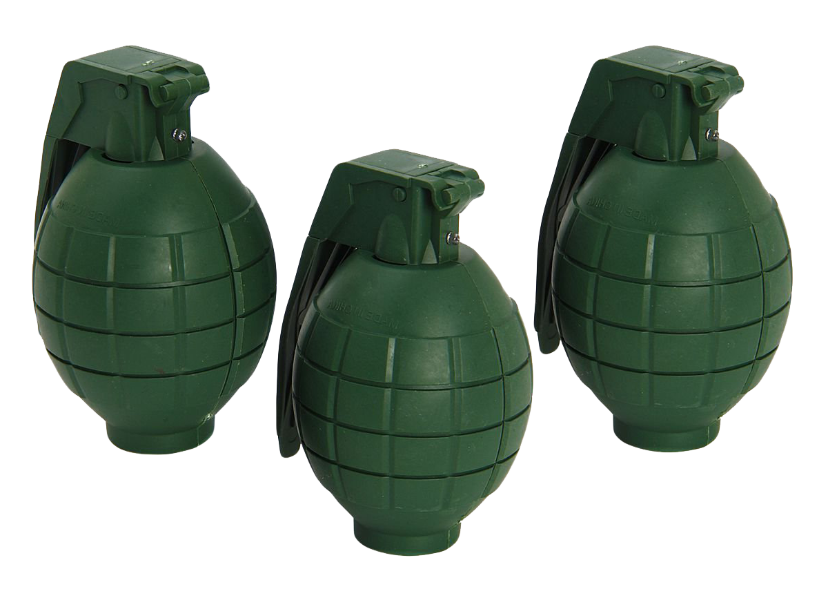 Three Green Hand Grenades PNG