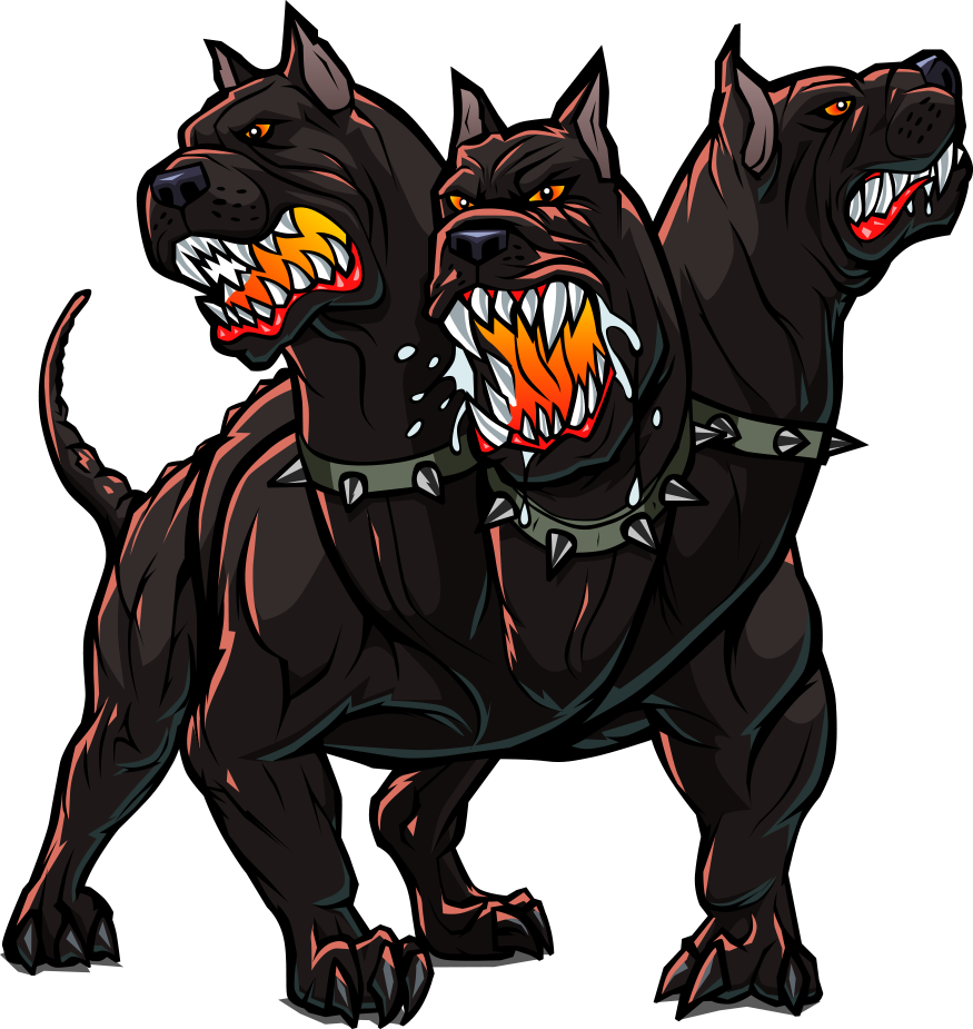 Three Headed Dog Cerberus Artwork PNG