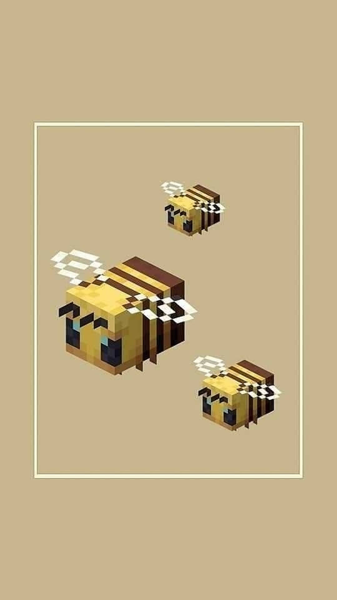 Three Hovering Minecraft Bees Wallpaper