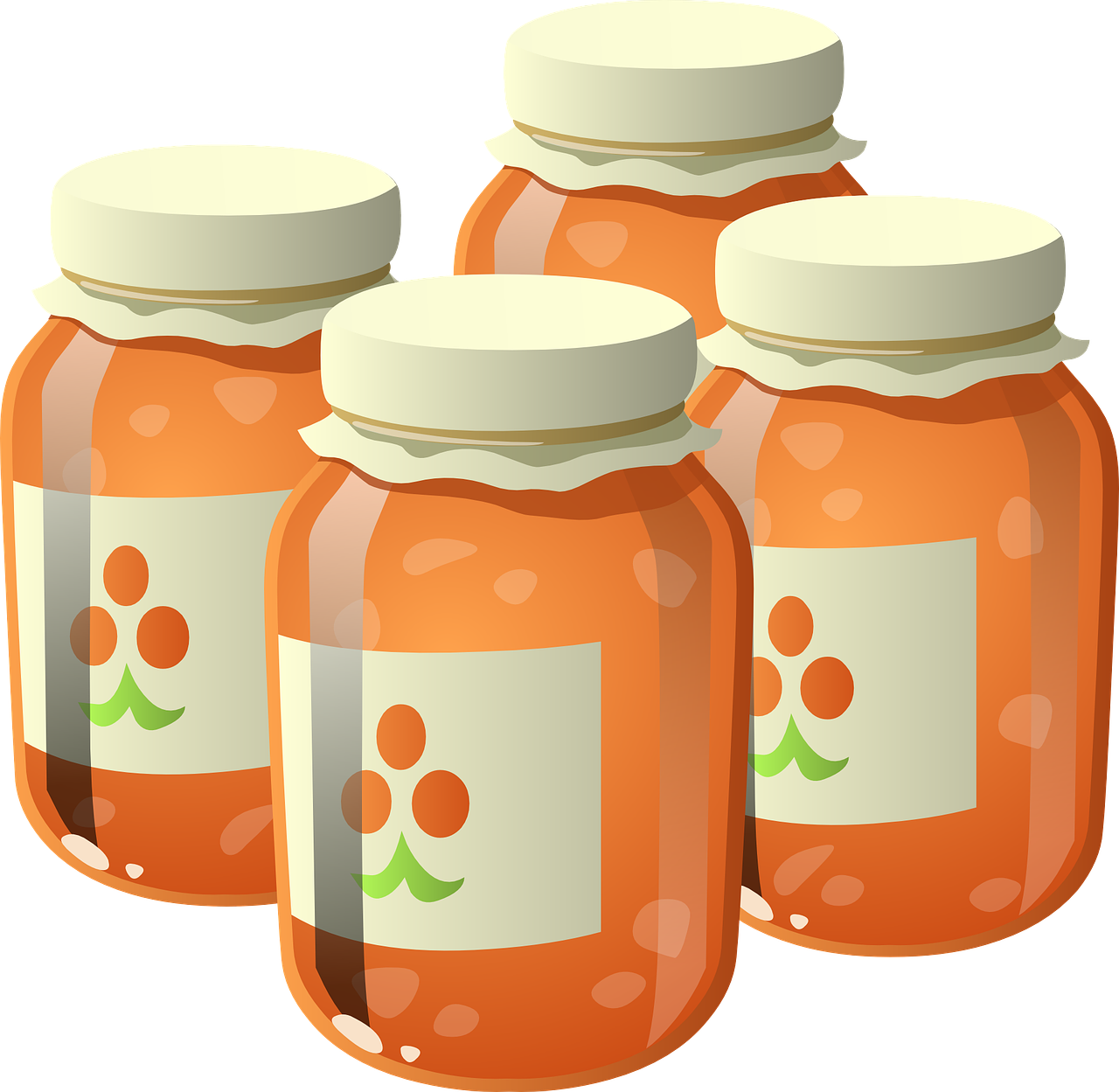 Three Jarsof Orange Jam PNG