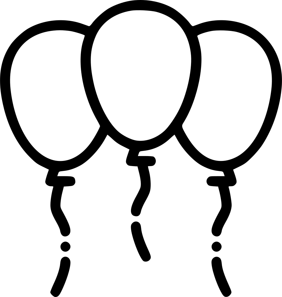 Three Outlined Balloons Graphic PNG