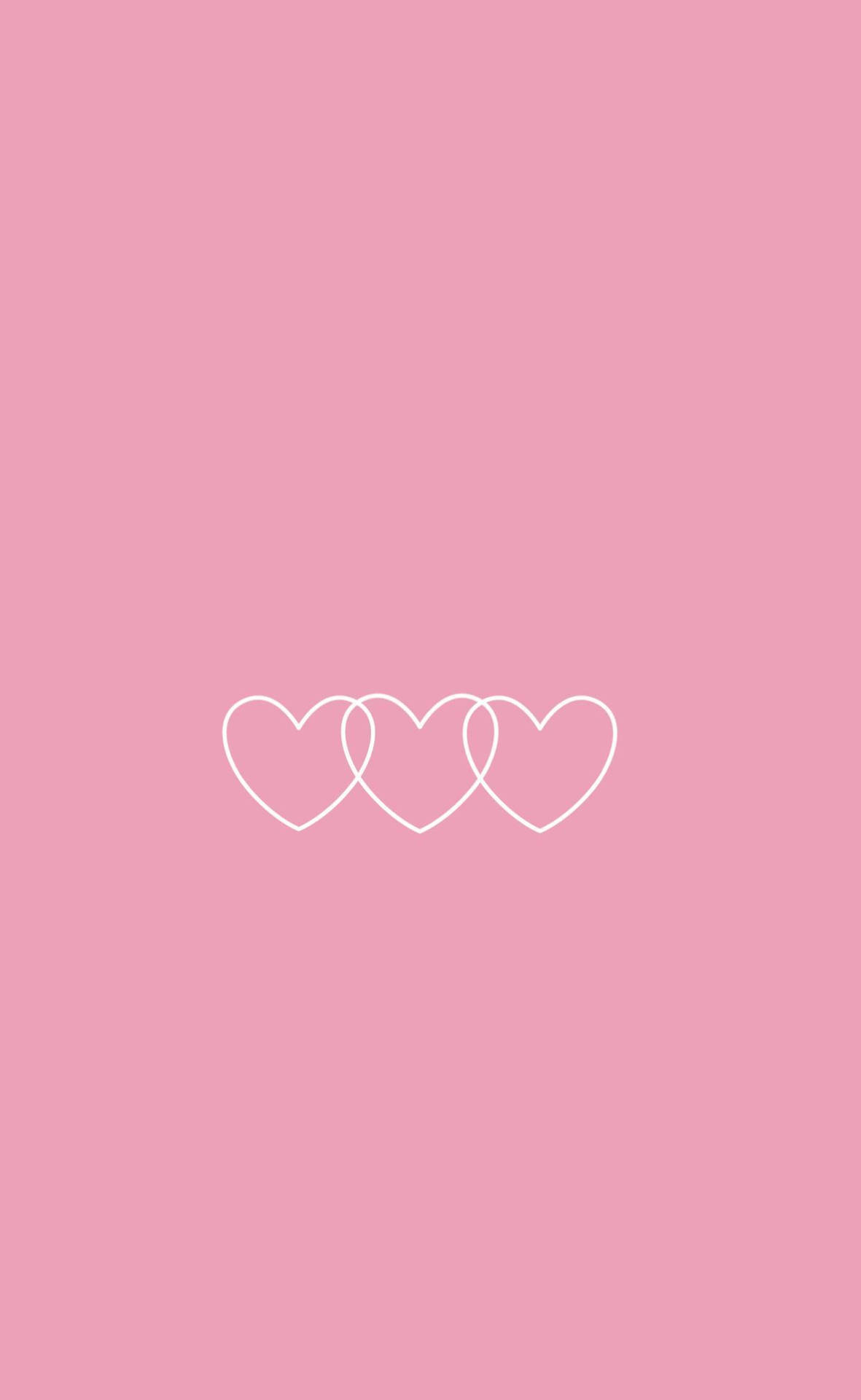Three Overlapping Pastel Pink Heart Art Wallpaper