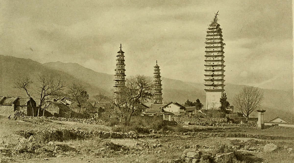 Three Pagodas In 1918 Wallpaper