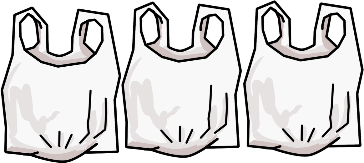 Three Plastic Bags Illustration PNG