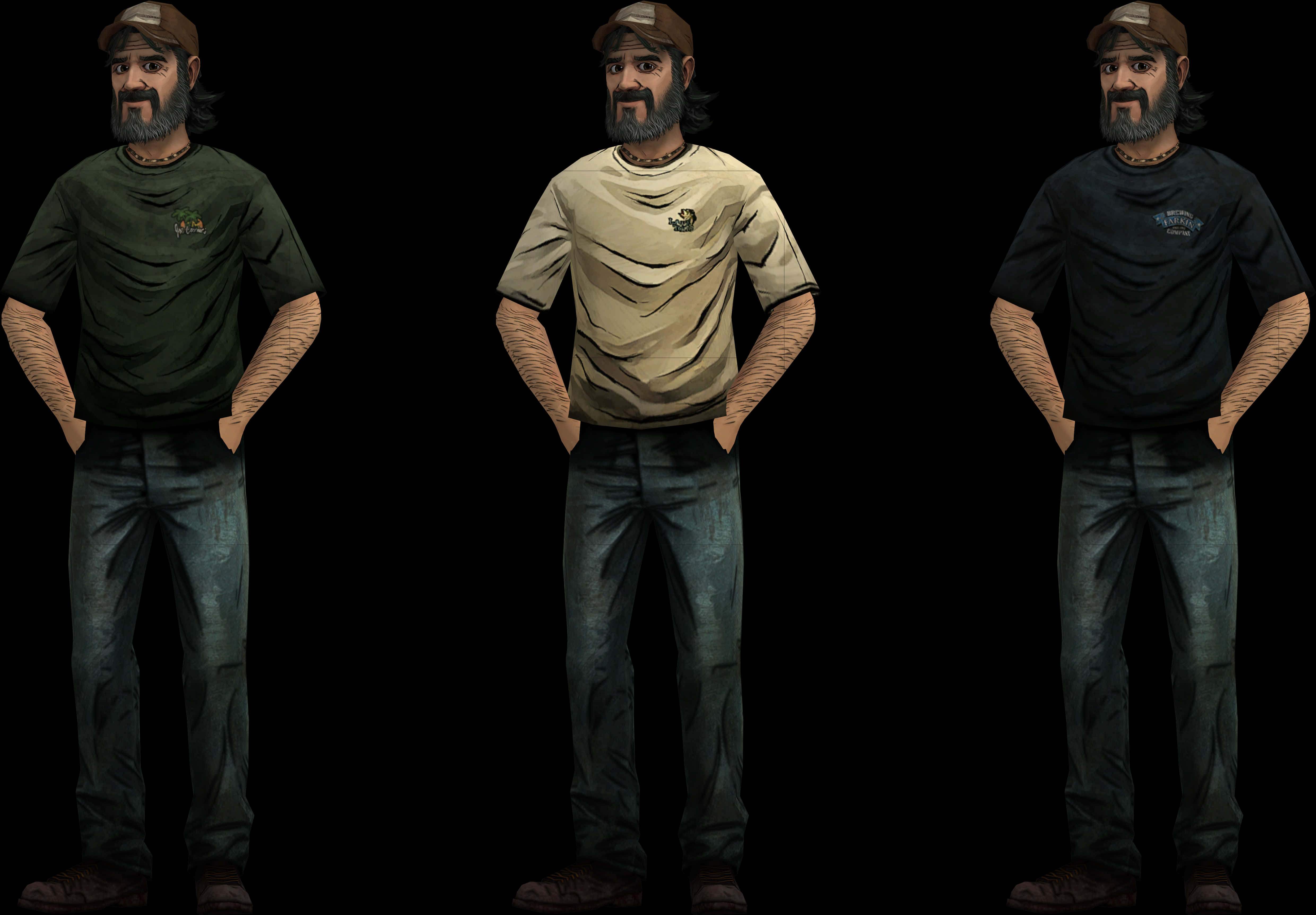 Three Poses Man Standing PNG