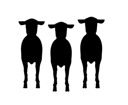 Three Sheep Silhouette PNG