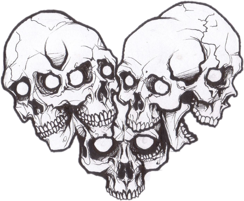 Three Skulls Artwork PNG