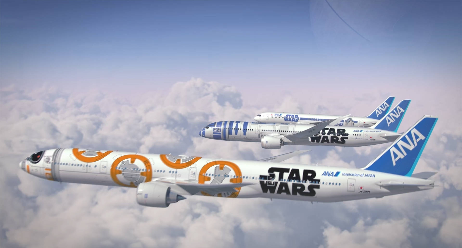 Three Star Wars Ana Airplanes Background