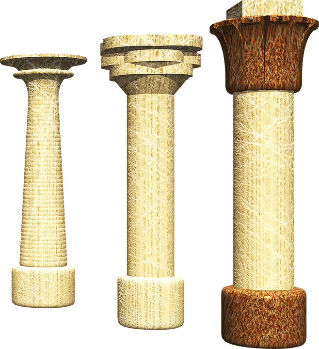 Three Textured Columns PNG