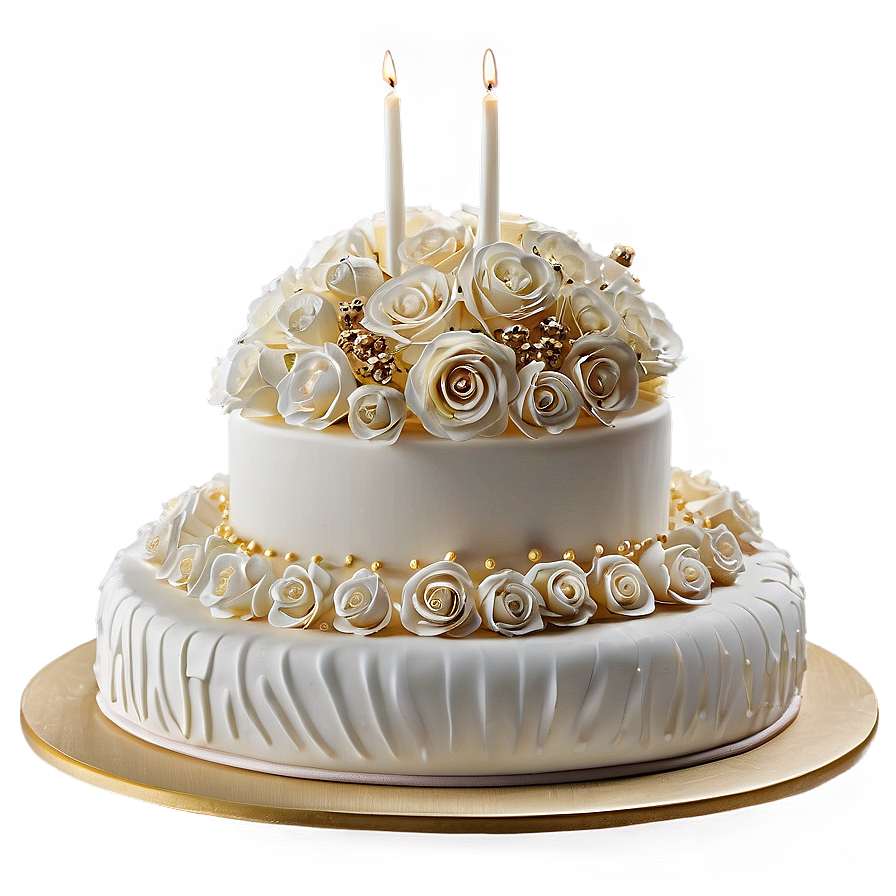 Three-tier Wedding Cake Png 06122024 PNG