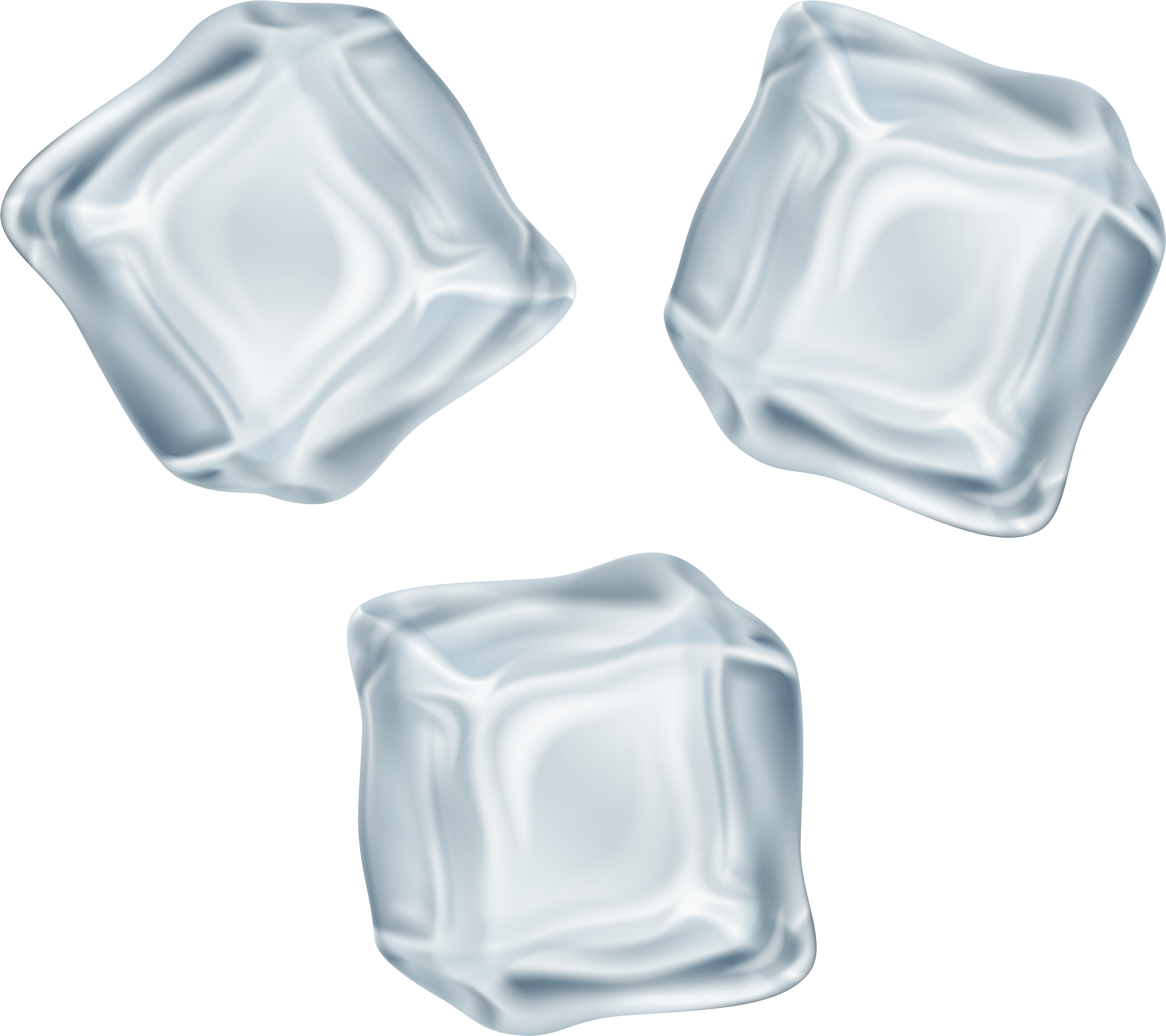 Three Transparent Ice Cubes PNG