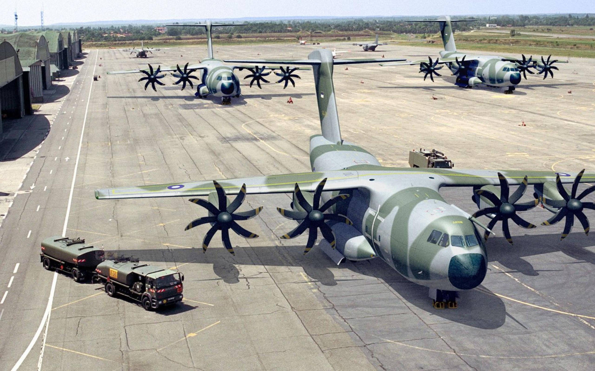 Three Transport Military Aircraft Desktop