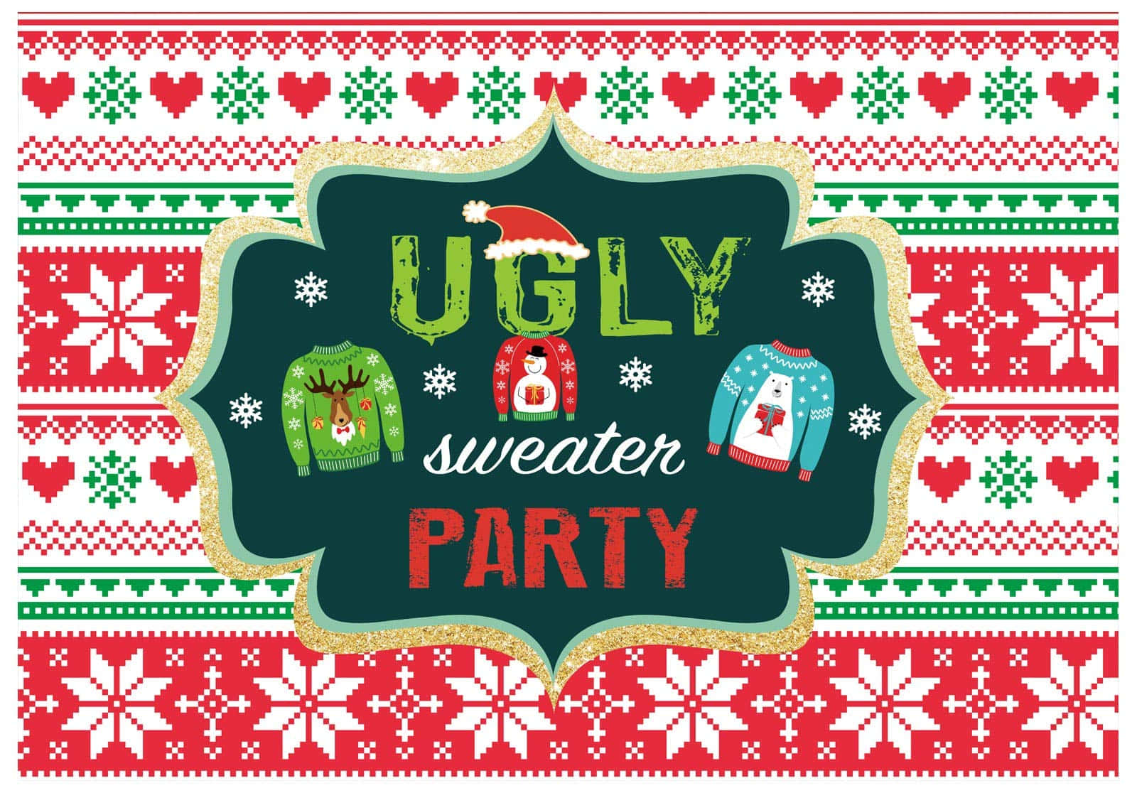 Three Ugly Sweater Party In The Middle Wallpaper