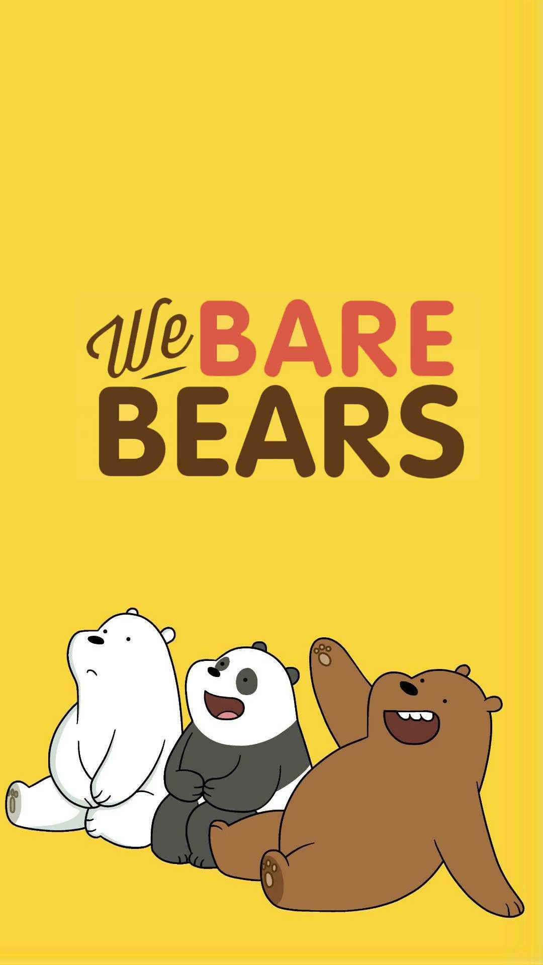 Three We Bare Bears Yellow Poster