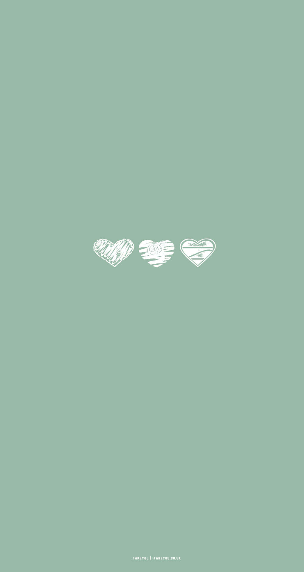 Tre hvide hjerte sage æstetisk Wallpaper