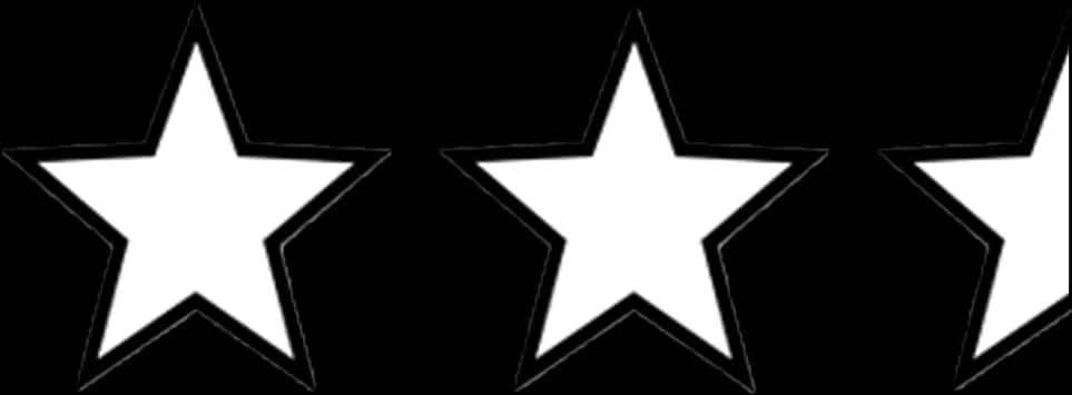 Three White Stars Black Background PNG