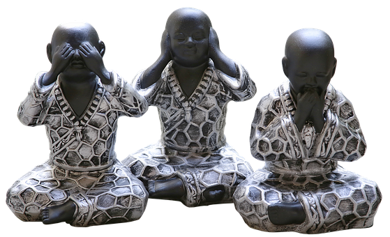 Three Wise Monkeys Buddha Statues PNG