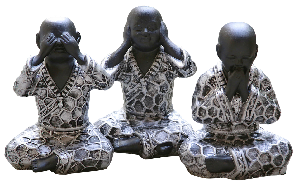 Three Wise Monks Statues PNG