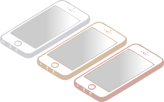 Threei Phones Color Variants PNG