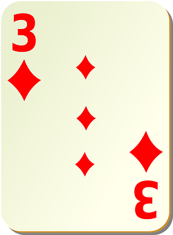 Threeof Diamonds Playing Card PNG