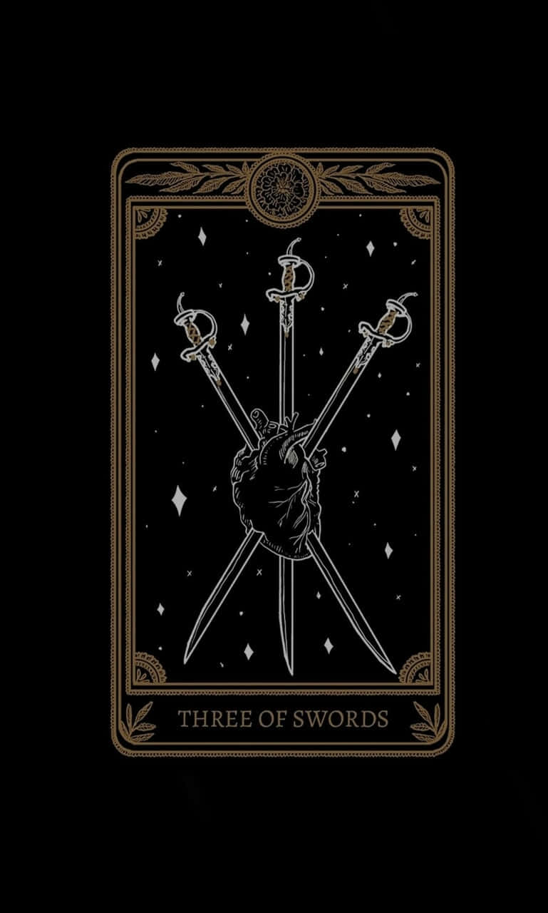 Threeof Swords Tarot Card Art Wallpaper