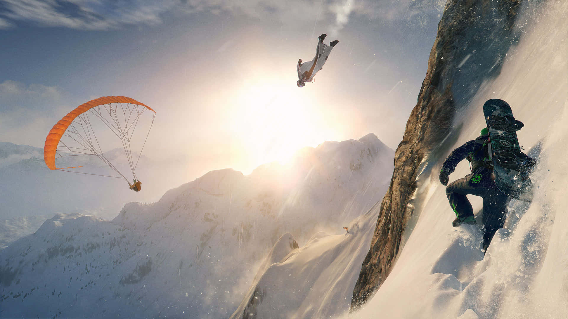 Thrilling Adventure In The Winter Alps Wallpaper