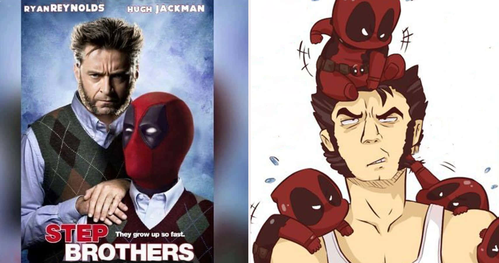Thrilling Showdown Between Deadpool And Wolverine Wallpaper