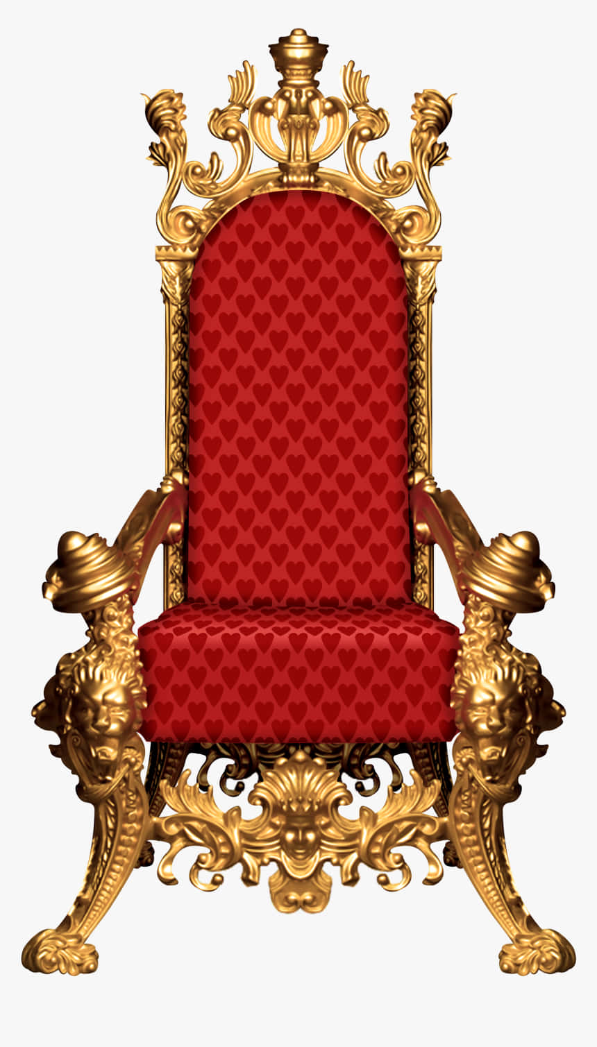 A Red And Gold Throne On A White Background