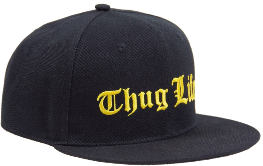 Thug Life Black Snapback Hat PNG