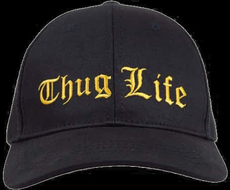 Thug Life Embroidered Black Cap PNG