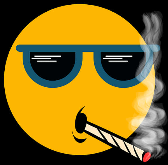 Thug Life Emoji Smoking PNG
