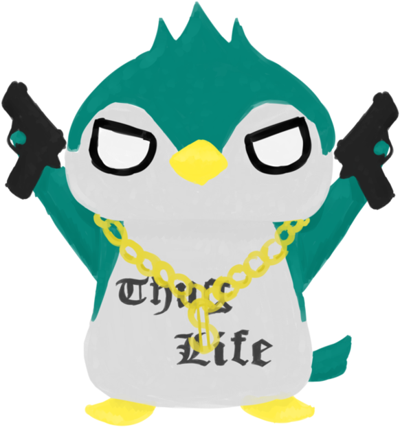 Thug Life Penguin Cartoon PNG