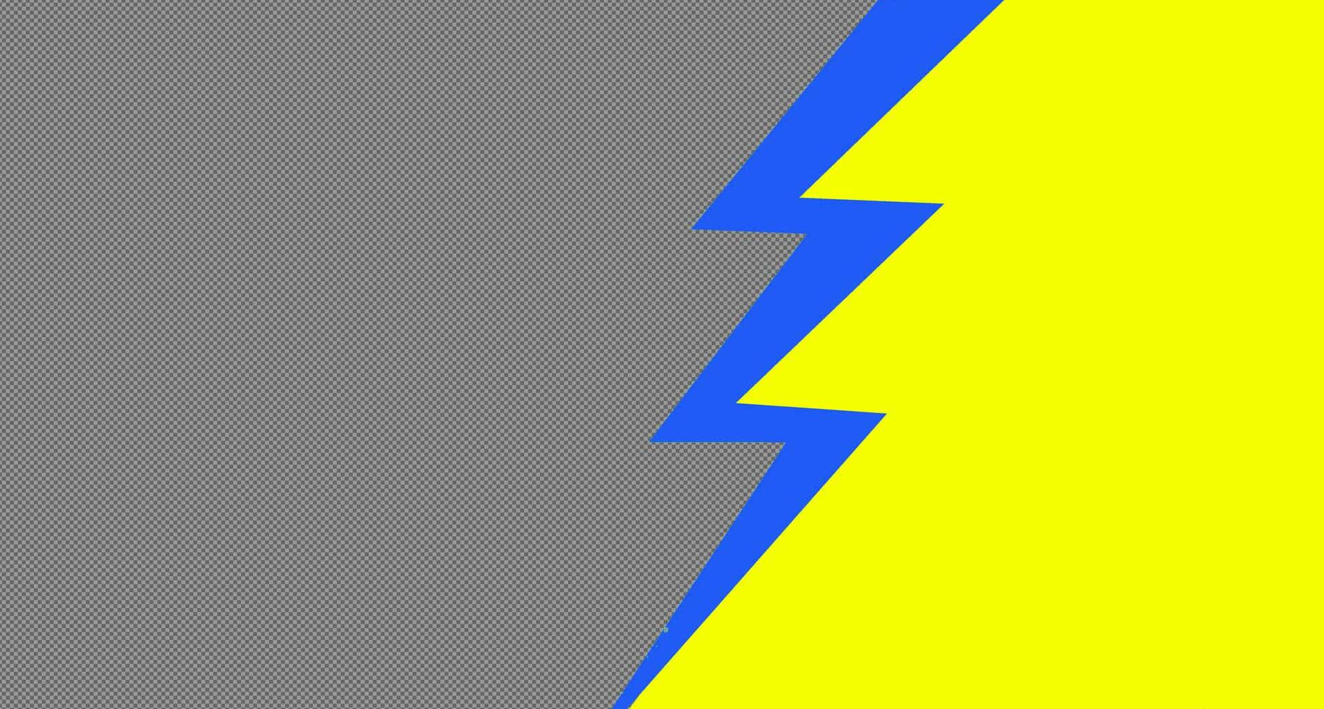 A Yellow And Blue Lightning Bolt
