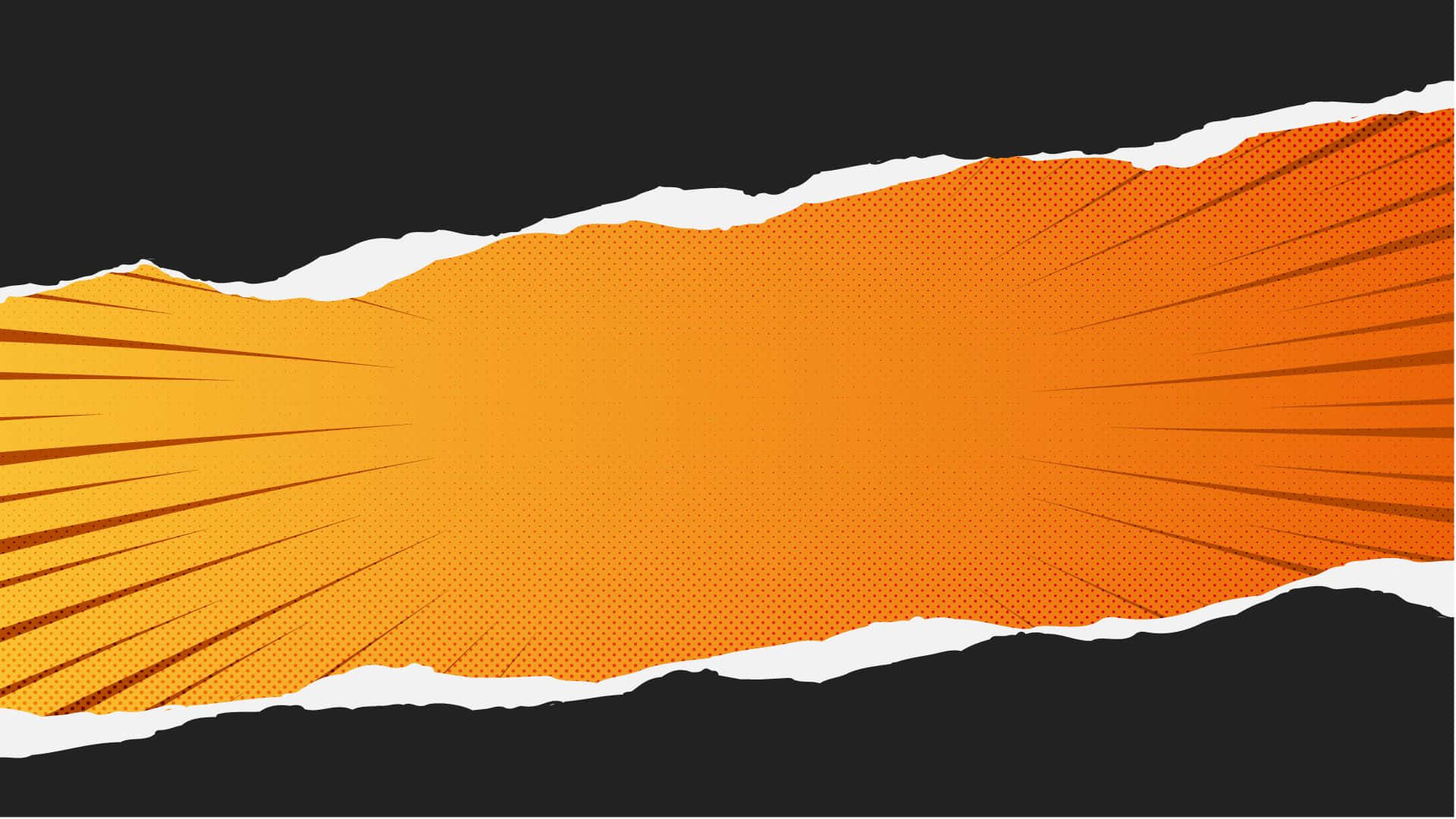 an orange comic strip background with a black background