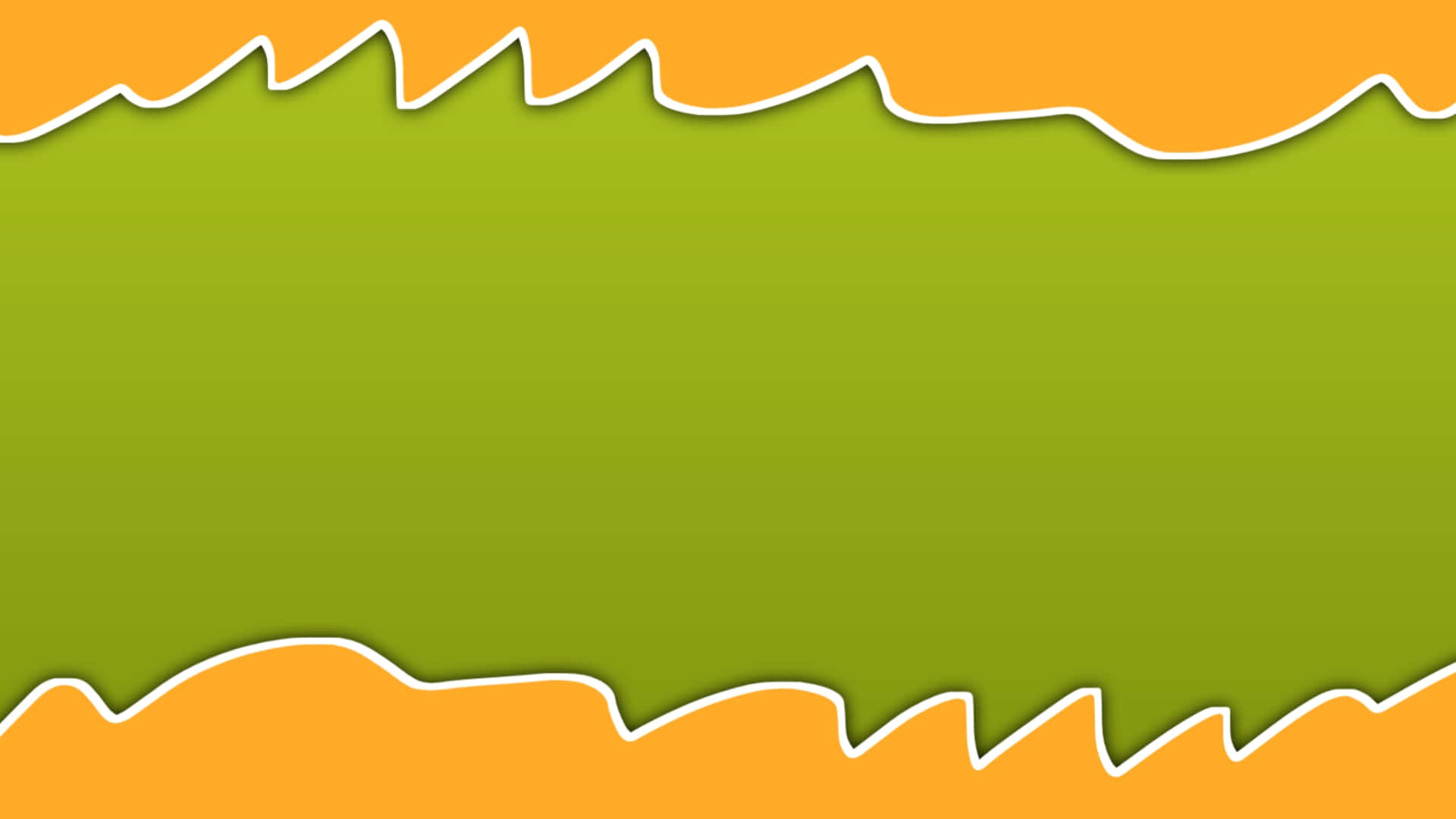 green and orange background with a speech bubble