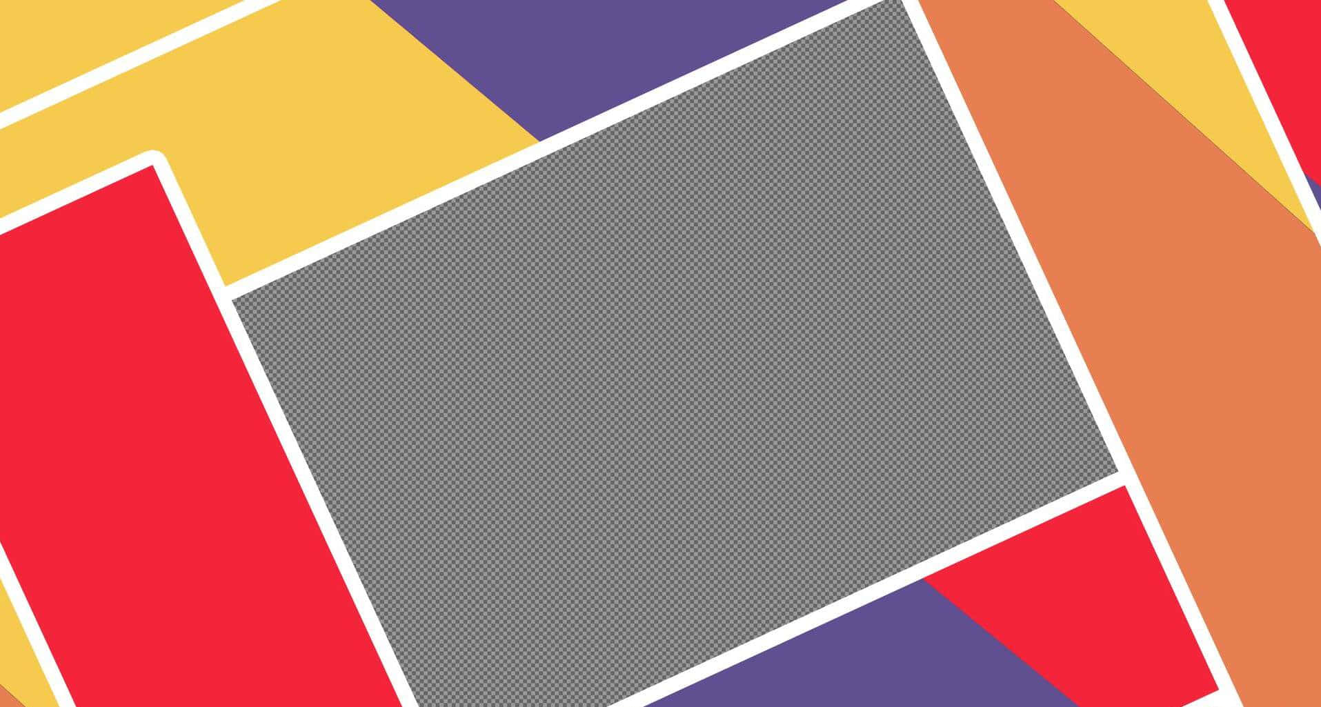 a colorful background with a square shape