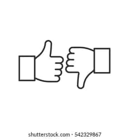 Thumbs Up Down Outline Icon PNG