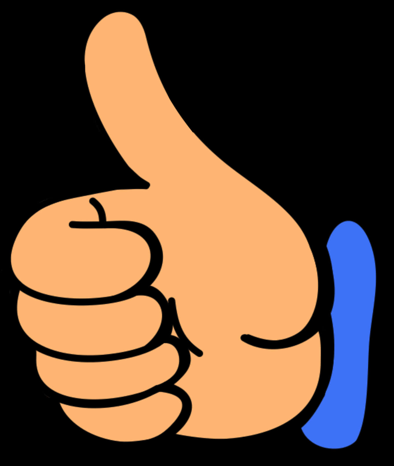 Thumbs Up Emoji With Blue Shadow PNG