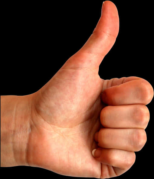 Thumbs Up Gesture Black Background PNG