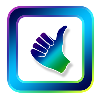 Thumbs Up Icon Gradient Background PNG