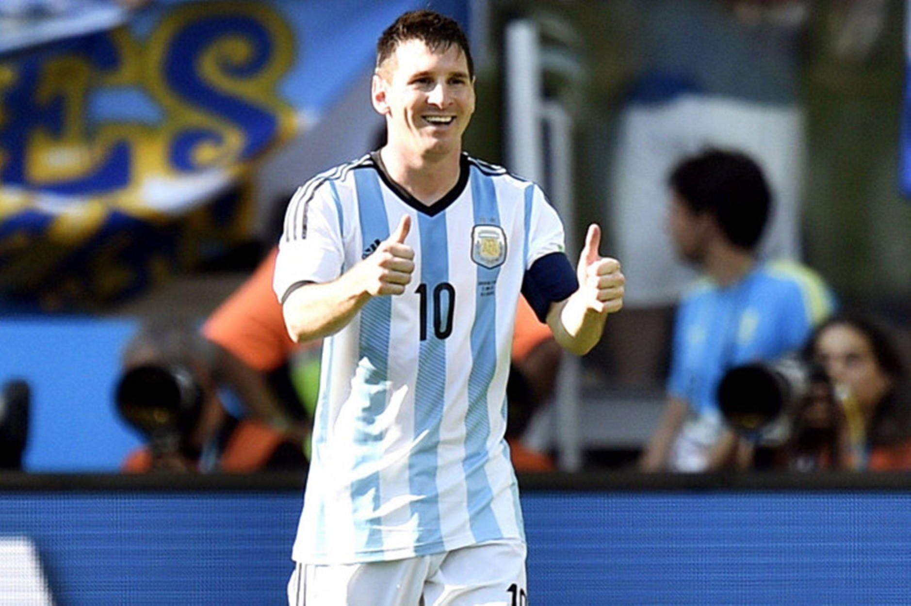 Tummenupp För Messi Argentina. Wallpaper