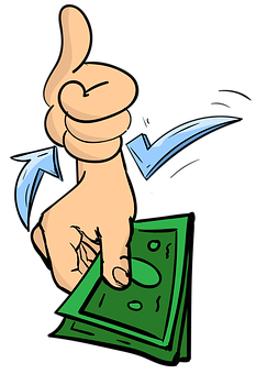 Thumbs Up With Money Illustration PNG