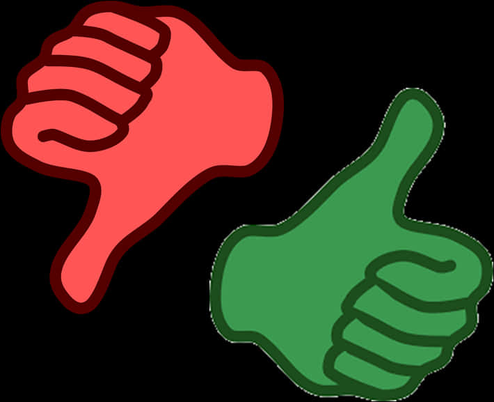 Red Thumbs Down Green Thumbs Up PNG