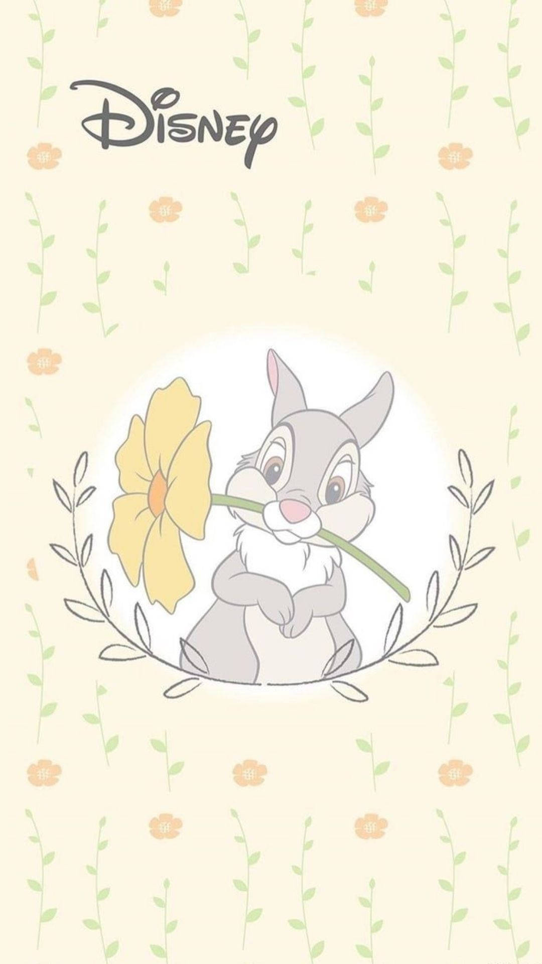 Thumper Med Blomst Wallpaper